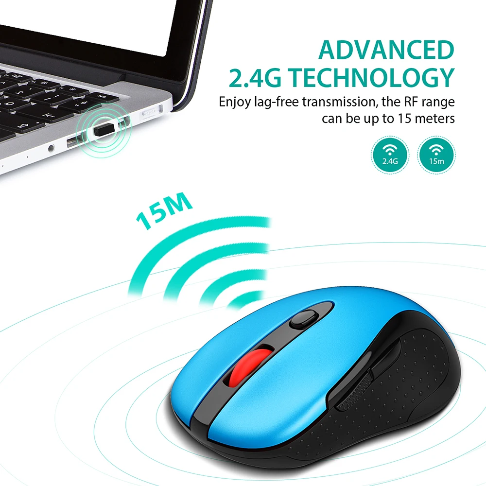 VicTsing PC112 2,4G беспроводная мышь 2400 dpi компьютерная мышь с USB нано приемником 6 кнопок для ПК ноутбук настольный офис