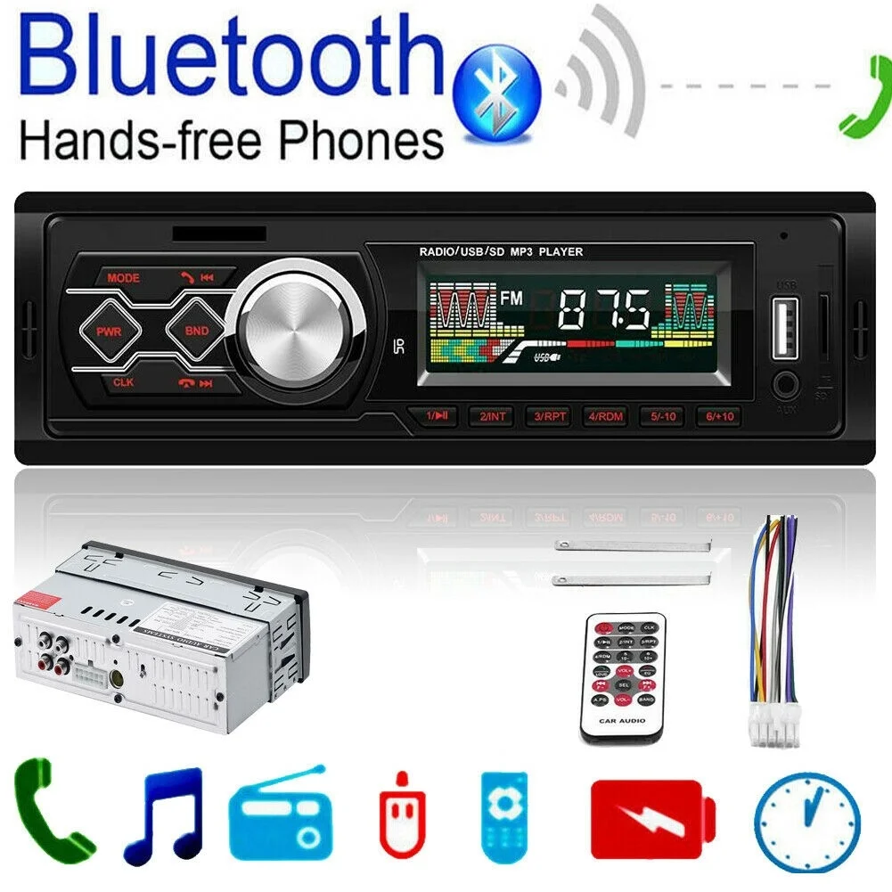 Авторадио один 1Din автомобильный стерео MP3 плеер в тире головное устройство Bluetooth USB AUX FM радио Поддержка карт памяти, и U диски - Цвет: 1788