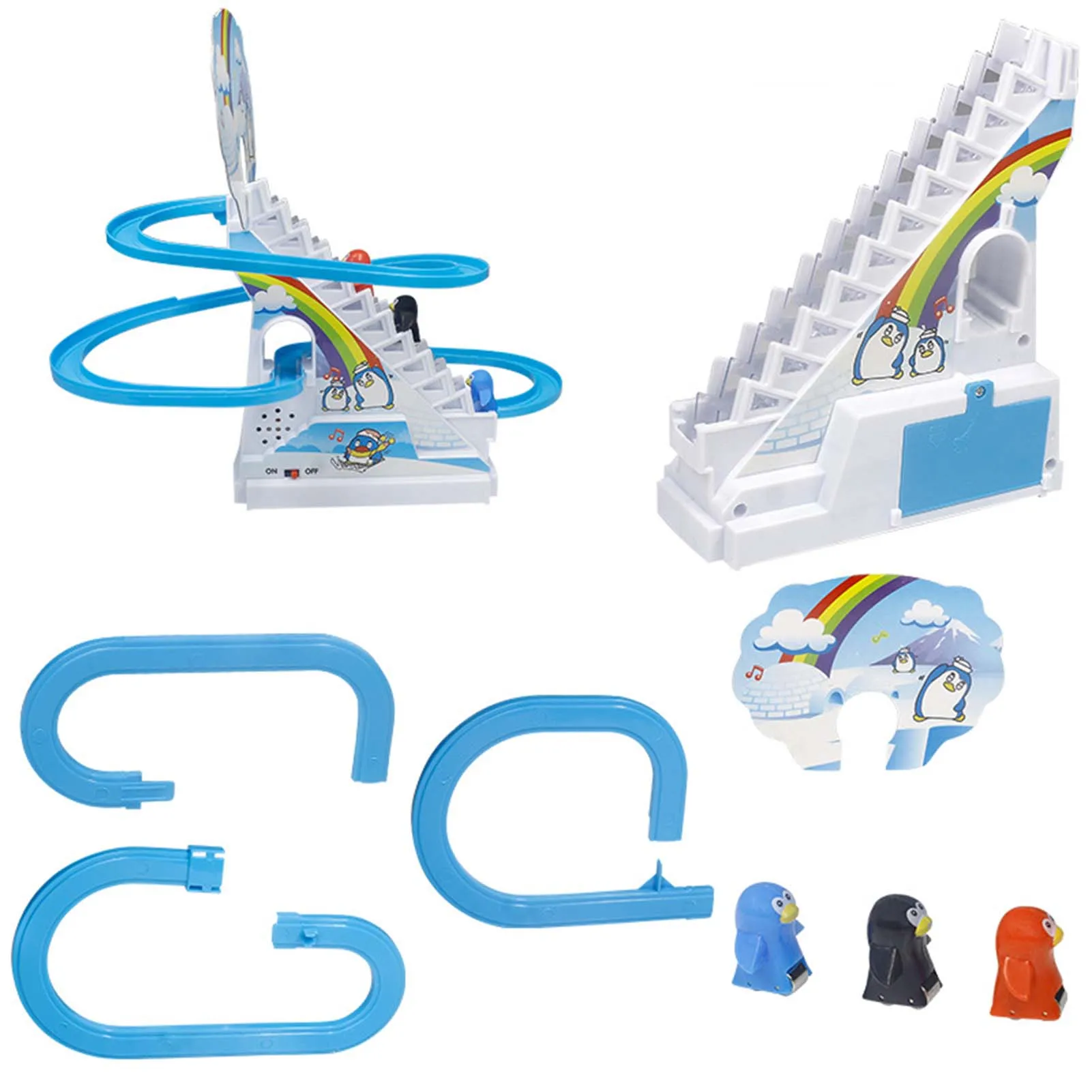 New Track Toy Climb Stairs Children Kids Classic Cartoon Ducks Roller Coaster Toy Set Electric Music Light Birthday Gift New Track Toy Climb Stairs Children Kids Classic Cartoon Ducks Roller Coaster Toy Set Electric Music Light Birthday Gift