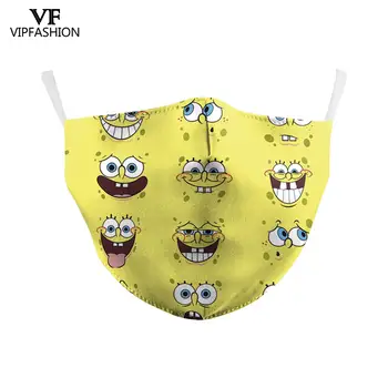 

VIP FASHAION Mouth Cover Adults Cartoon Anime 3D Printed Masks For Germ Protection Anti-Dust Earloop Face Mask Washable Reusable
