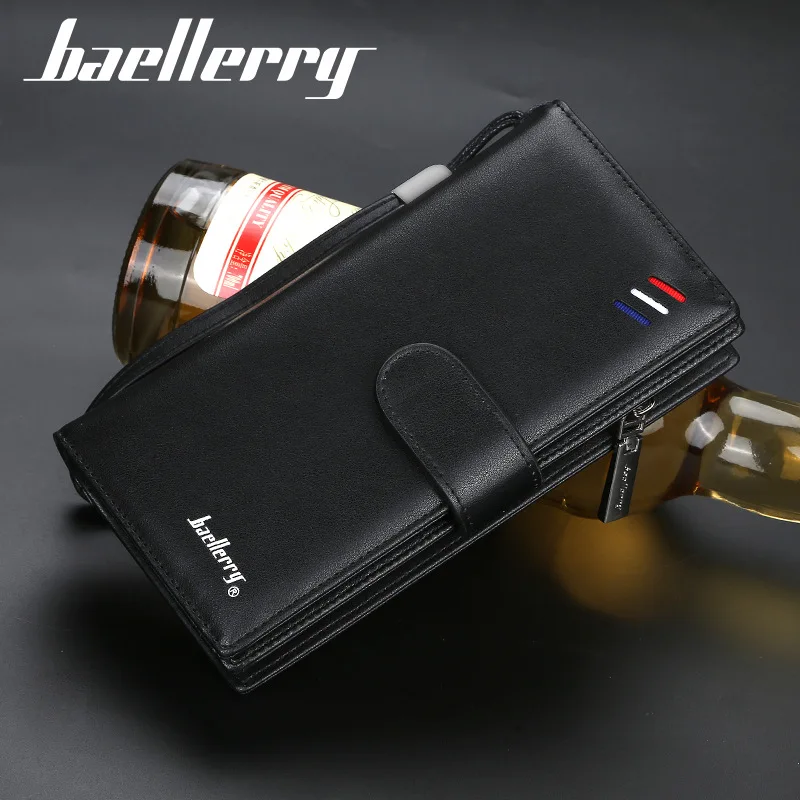 Бренд Baellerry, дизайнерский браслет-кошелек для мужчин, большой емкости, мужской кошелек, держатель для карт, длинный клатч, мужской кошелек, 80 шт./партия