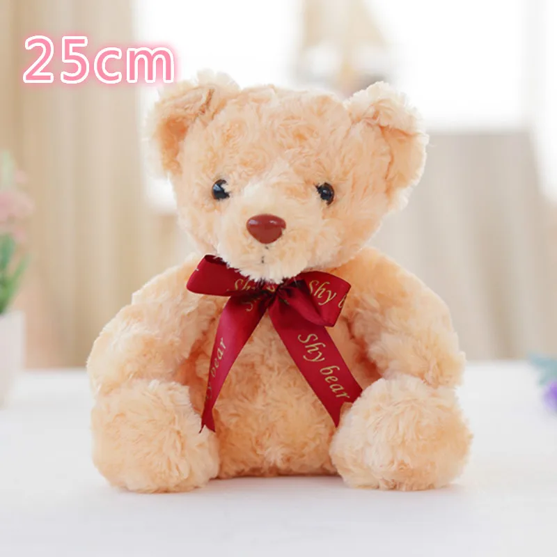 25CM Brow Teddy Световой 25/30/50 см творческий светильник вверх СВЕТОДИОДНЫЙ красочные светящиеся Плюшевые мишки Мягкие плюшевые игрушки Рождественский подарок для детей - Цвет: 25CM Brow Teddy