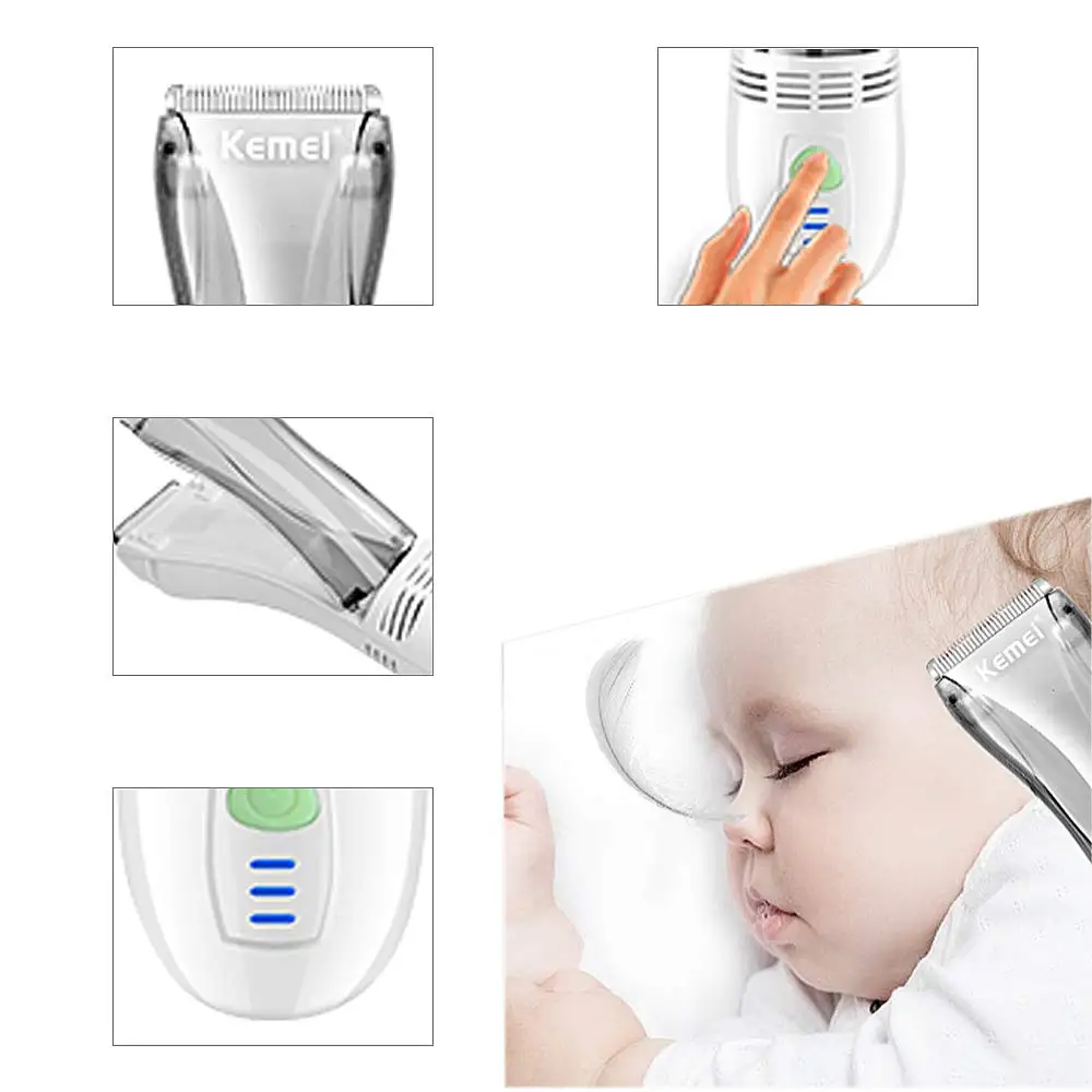 Kemei KM-79 진공 이발 키트 음소거 수면  무선 헤어 트리머 자동 수집 어린이 헤어 클리퍼 저소음 가정용