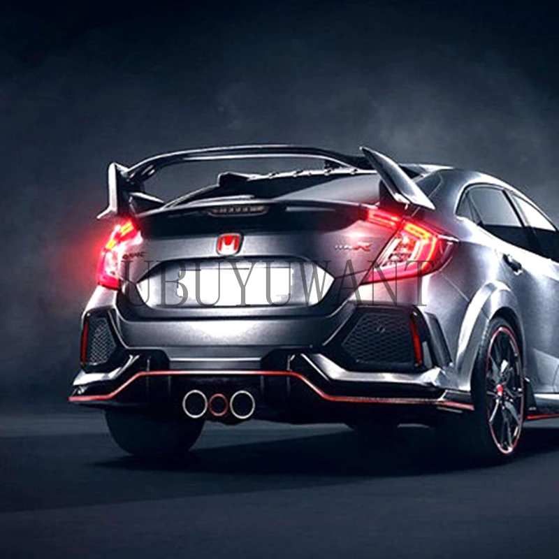 Для Honda Civic хэтчбек- type-R ABS пластик Неокрашенный задний спойлер на крыло, крышу багажника губы багажника Крышка автомобиля Стайлинг