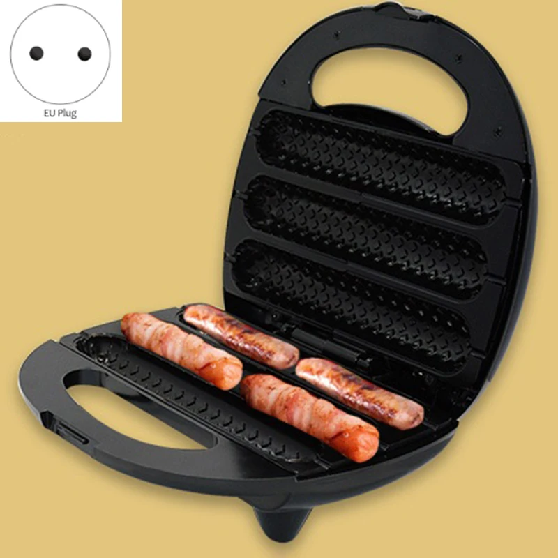 Electric Sausage Maker Automatic Mini Hot Dog Bread Machine Sandwich Iron Toaster Baking Breakfast Pan Oven EU Plug