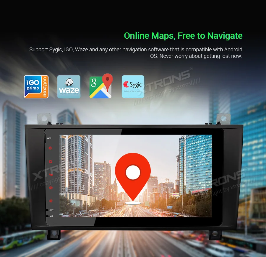 Clearance 8" Android 9.0 OS Car Navigation GPS Radio for Mercedes-Benz SLK-Class R171 2004-2011 (SLK200 SLK280 SLK300 SLK350 SLK55 AMG) 15