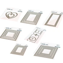 

Folk Edge Square Die Set Haker Heart Die Set Metal Cutting Die Scrapbook Embossed Paper Card Album Craft Template Cut