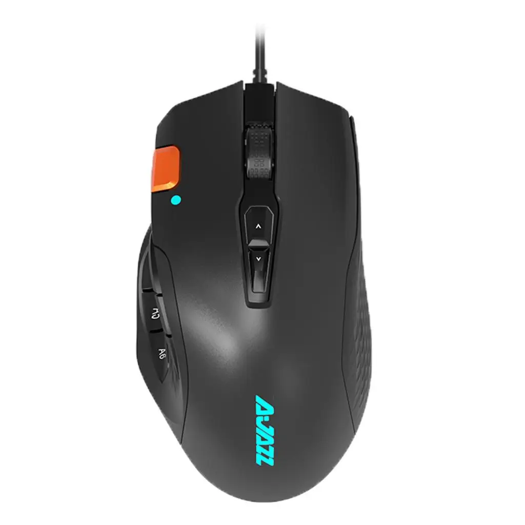 Ajazz MMO Mouse with Side Buttons Optical Wired Gaming Mouse Up to 10000DPI High Precision 12 Programmable Buttons Gamer Mice