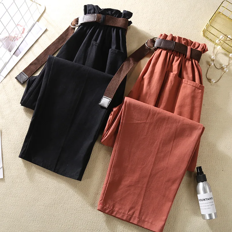 Elastic High Waist Pants Women Summer Harem Pants 2019 Bud Loose Ankle-length Pants For Women Red Trousers Women Green Pants Elastic High Waist Pants Women Summer Harem Pants 2019 Bud Loose Ankle-length Pants For Women Red Trousers Women Green Pants