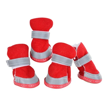 

Waterproof Dog Shoes Winter Warm Puppy Cashmere Snow Boots Reflective Anti-Slip Rain Boots Pet Paw Protectors For Small Dogs