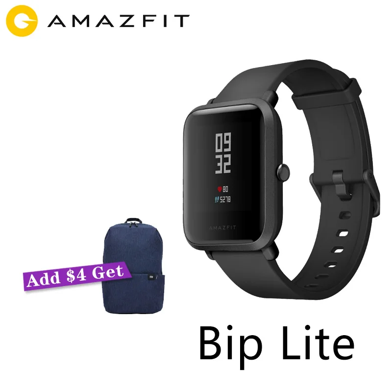 Смарт часы huami Amazfit Bip Lite 45 дней работы от батареи 3 АТМ водонепроницаемость