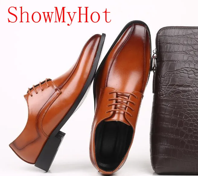 ShowMyHot Brand Men Formal Shoes Men Oxford Dress Shoes Round Toe Business Classic Sapatos homme Gentleman Wedding Shoes