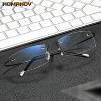 Titanium Frame Ultra Light Memory Super Stretch Temple Anti-fatigue Rimless Reading Glasses 0.75 1 1.5 1.75 2 2.25 To 4 1