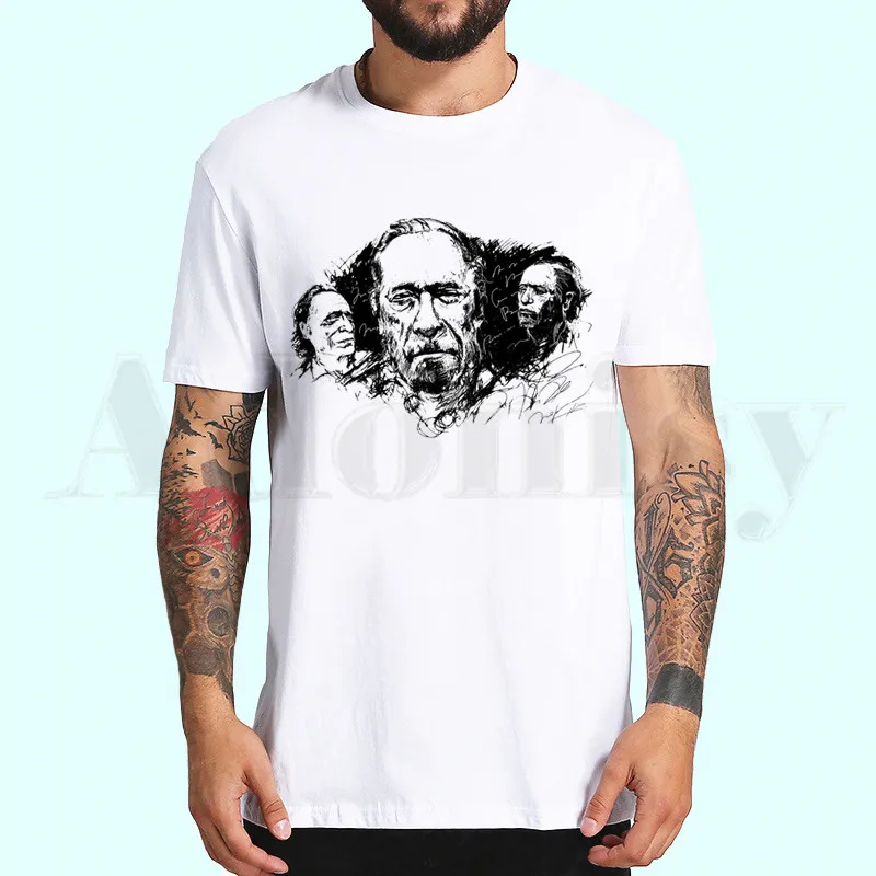 Мужская Винтажная футболка с коротким рукавом Charles Bukowski| |