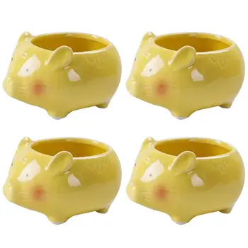 

4pcs Chic Flower Pot Succulents Pot Ceramics Flowerpot Plant Container for Home