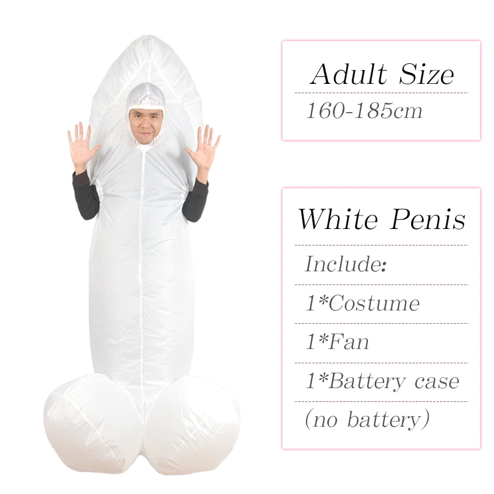 US Adults Inflatable Halloween Blow Up Dick Costume Funny Party Cosplay Dress
