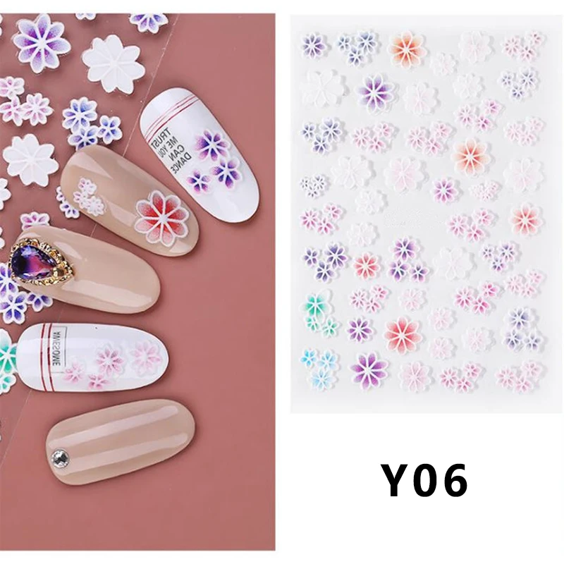 06 Nail Art Стикеры 5D акриловые Выгравированные лента самоклеящаяся передачи пленки наклейки для маникюра украшения для кончиков ногтей - Цвет: 06