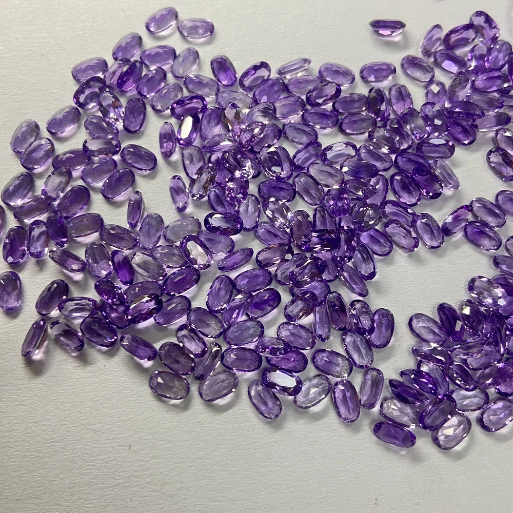 

Original Oval 3x5mm Purple Amethyst Loose Gemstone 100% Natural Brazil Stone
