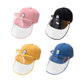 

Cute Cartoon Detachable Anti Spitting Saliva Dust Hat Baseball Sun Protection Cap with Face Shield for Kids Children