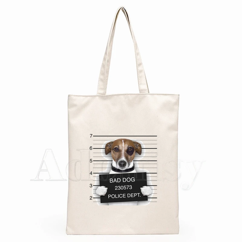 

Bad Dog Funny Canvas Bag Casual Large Hand Bags for Women Ladies Shopping Handbag Print Large Capacity Bag
