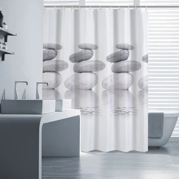 

High Quality Printed Polyester Waterproof Mildewproof Shower Curtain Decorative Bathroom Curtain with 12pcs Hooks 72 * 72''