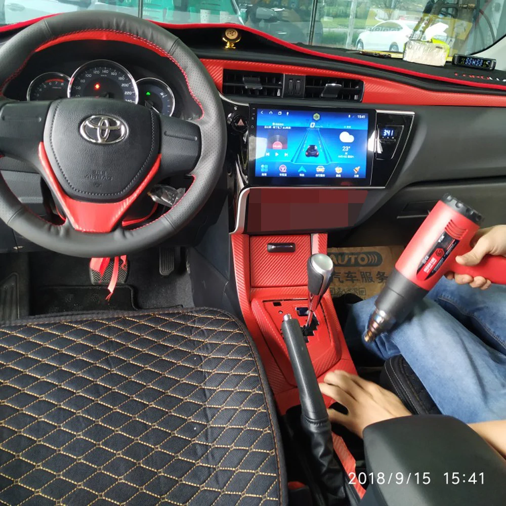 

Car-Styling 3D 5D Carbon Fiber Car Interior Center Console Color Change Molding Sticker Decals For Toyota Corolla 2014-2018