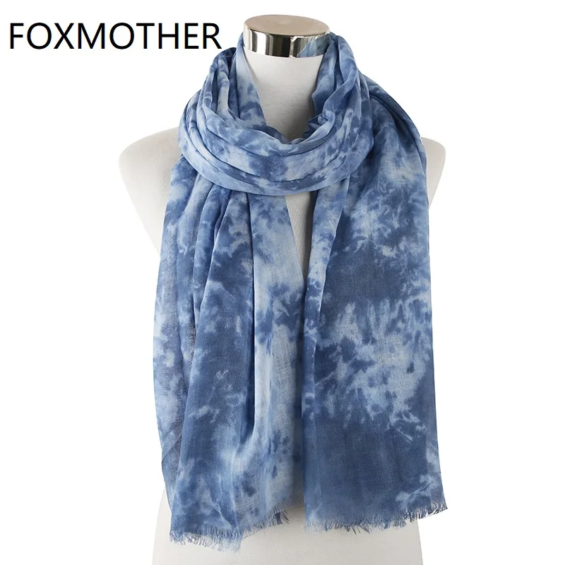 Женский платок FOXMOTHER легкий мягкий шарф зеленого синего и розового цвета с
