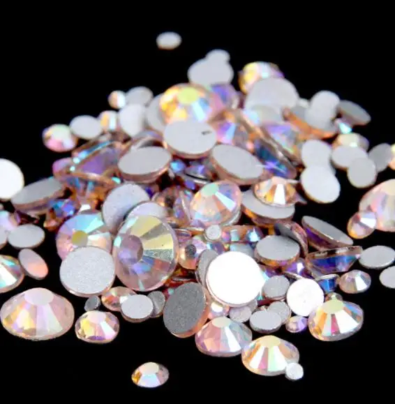 

Light Peach AB 3D Nail Art Rhinestones Decorations ss3 ss4 ss5 ss6 ss8 ss10 ss12 ss16 ss20 ss30 Crystal Non HotFix Rhinestones