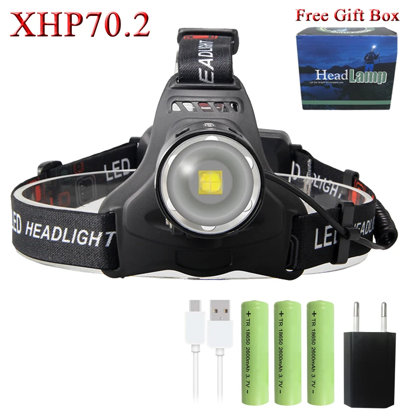 Option H FX-DZ90T35 50000 люмен, светодиодный налобный фонарь фар XHP70.2 использовать 18650 аккумулятор power bank XHP70 XHP50 головная лампа - Испускаемый цвет: Option H