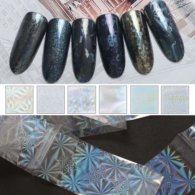 

Starry Sky Nail Stickers Foil Set Transparent AB Color Nail Art Transfer Sticker Manicure DIY Tips Sticker Decoration
