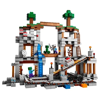 

Big Mine Set Building Block With Armor Steve Action Figure Compatible 21118 MinecraftINGlys My World Brick Set Gifts Toys