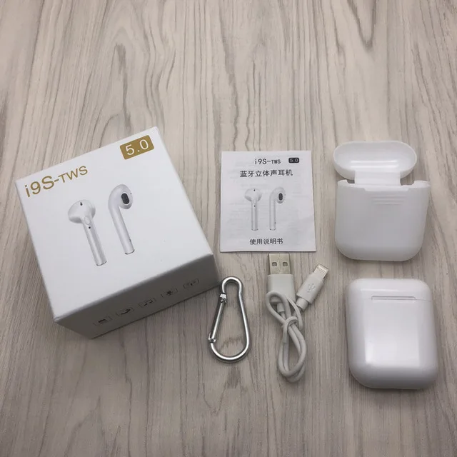 i9S White With box I9s TWS беспроводные bluetooth-наушники беспроводные гарнитуры Наушники Bluetooth 5,0 с зарядным устройством микрофон для всех смартфонов PK i7s - Color: i9S White With box
