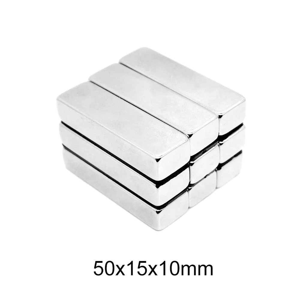 

1/2/5PCS 50x15x10mm Strong Neodymium Magnet sheet 50mm x 15mm Block Permanent Magnets 50x15x10 Powerful Search Magnet 50*15*10