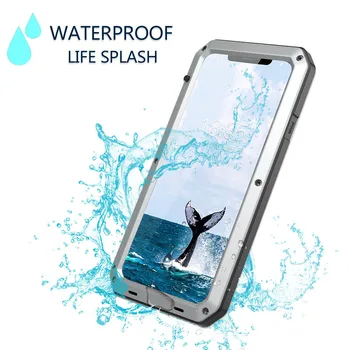 

2020 Waterproof Snowproof Shockproof Dustproof Phone Cover Case Metal Case with Built-in Screen Protector for iPhone X XS Max XR