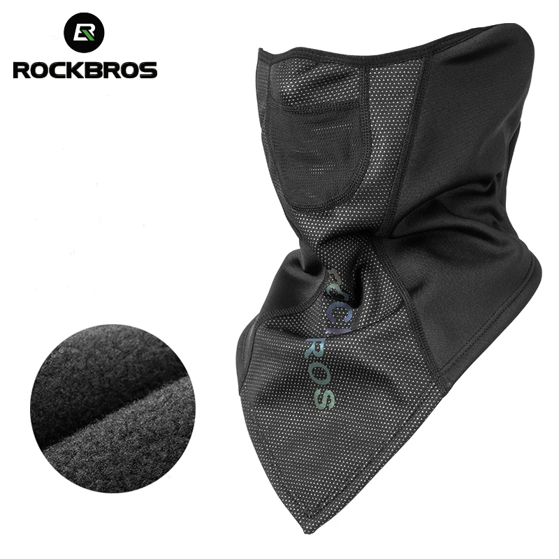 ROCKBROS зимняя спортивная маска для лица езды на велосипеде и бега полумаска шарф