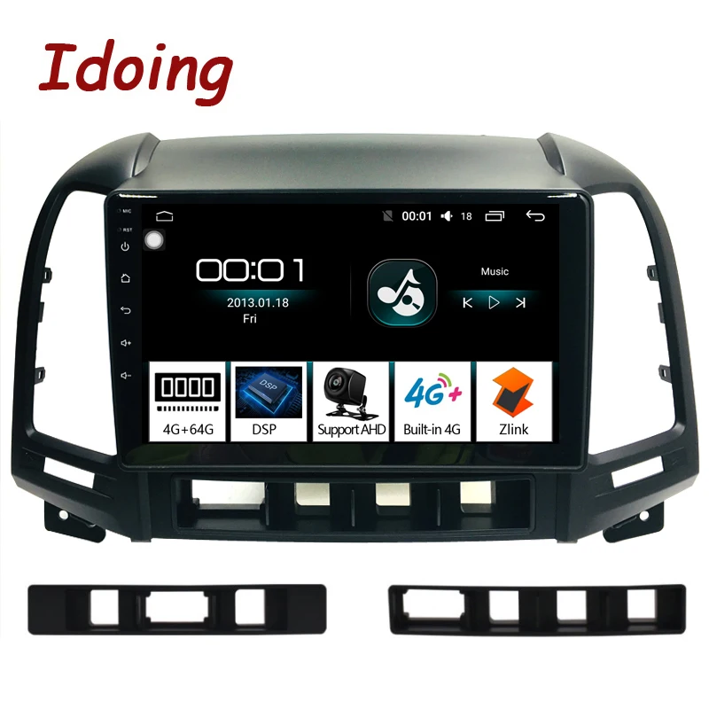 Clearance Idoing 9"2.5D Car Android 8.1 Radio Multimedia Player For Hyundai SANTA FE 2 2006-2012 4G+64G Octa Core GPS Navigation no 2din 1