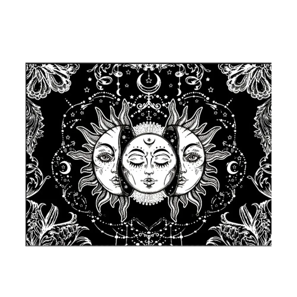 Покрывало Psychedelic Celestial печатные шали гобелен домашний декоративный моющийся настенный висящий Таро Солнце Луна Пляж пикника полиэстер