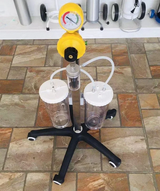 

Medical suction regulator and mobile suction unit with PC bottle