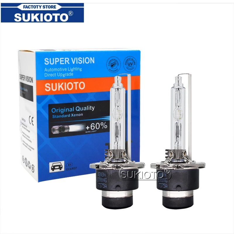 SUKIOTO 12V 35W D4S ксеноновых фар, Высокопрочная конструкция лампы 55 Вт D2S 4300K 5000K 6000K сменная лампа для фары автомобиля лампы с металлическим основанием коготь