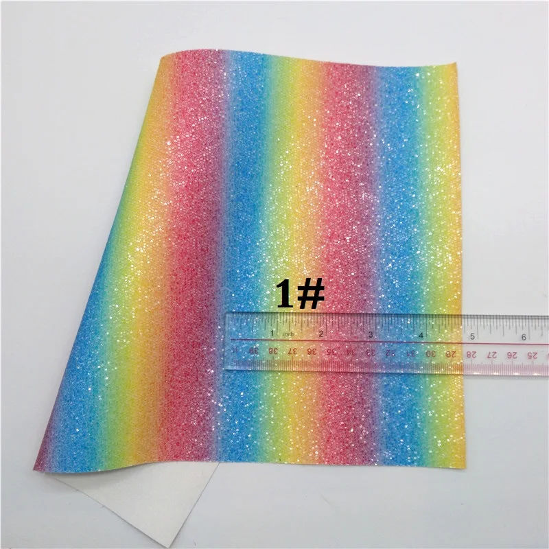 1 Glitterwishcome 21X29 см A4 Размер Радужный Блеск ткани кожаные листы, сетка блеск кожи Ткань Винил для бантов, GM451A - Цвет: 1