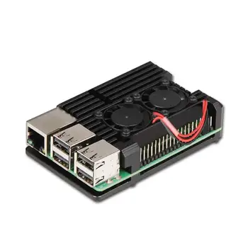

Raspberry Pi 3 Aluminum Case with Dual Cooling Fan Metal Shell Black Enclosure for RPI Raspberry Pi 3B / 3B+