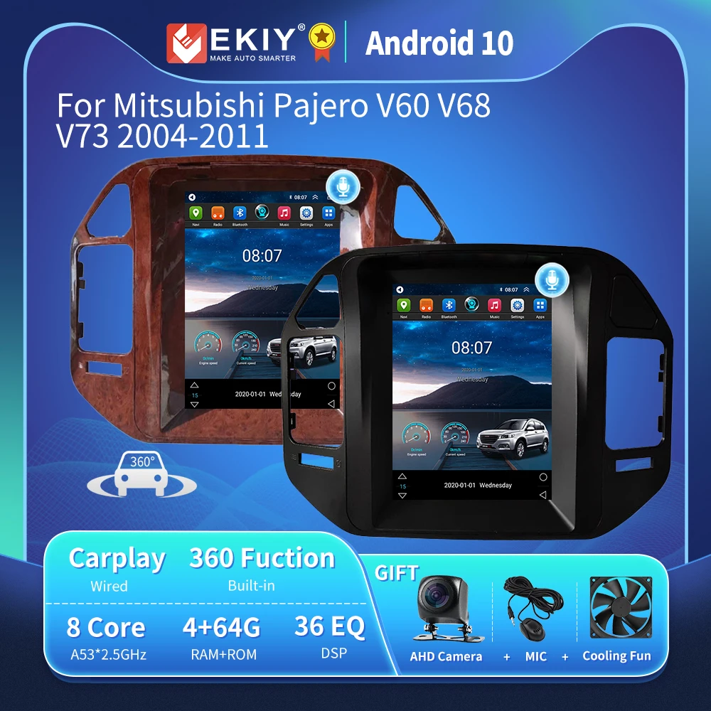 EKIY автомобильное радио для Mitsubishi Pajero V60 V68 V73 1999 - 2006 Tesla вертикальный экран Navi GPS 6 +