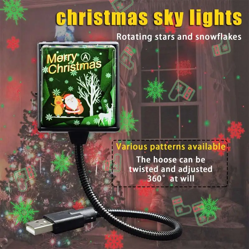 

Christmas Gift Colorful Starry Sky Projector USB Three Modes Atmosphere projection lamp LED Night Light Romantic Projection Lamp