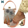 2022 New Arrival Fashionable Italian Shoes and Bag Sets Silver Color Women's Shoes with Appliques for African lady Sandals ► Photo 2/6
