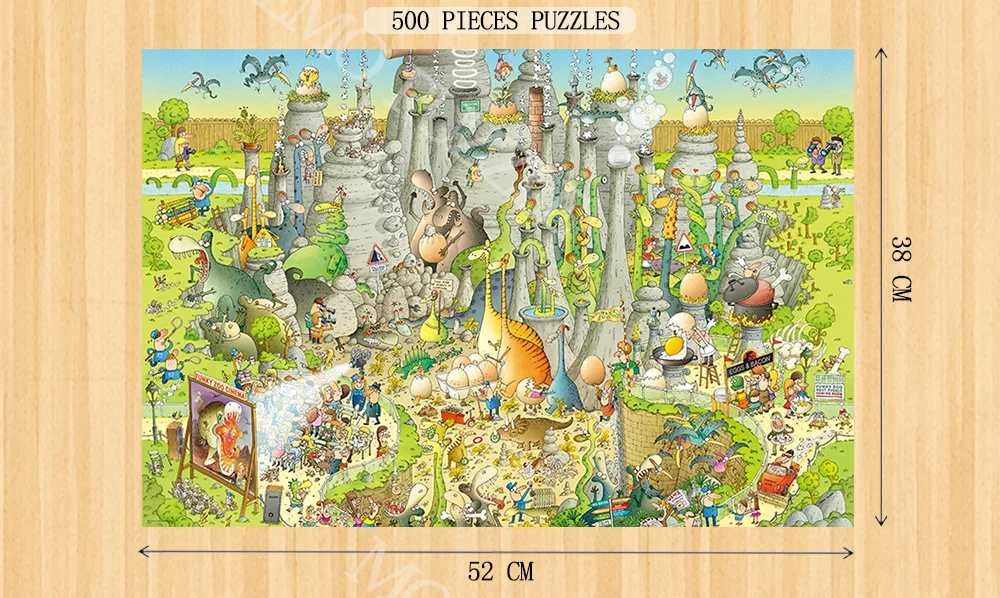 Динозавр мир 300 500 1000 штук головоломки деревянные Мультяшные динозавры Пазлы для взрослых 1000 штук головоломки игры Детские игрушки