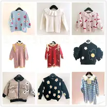 Новинка года; сезон осень-зима; детское платье для маленьких девочек; вязаное платье с оборками; маленькое платье с летящими рукавами