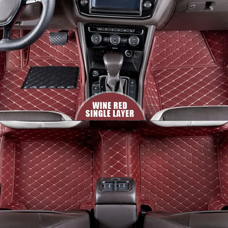 Кожаные автомобильные коврики на заказ для TOYOTA Avensis 2003- Автомобильный Ковер водонепроницаемые автомобильные аксессуары - Название цвета: single wine red