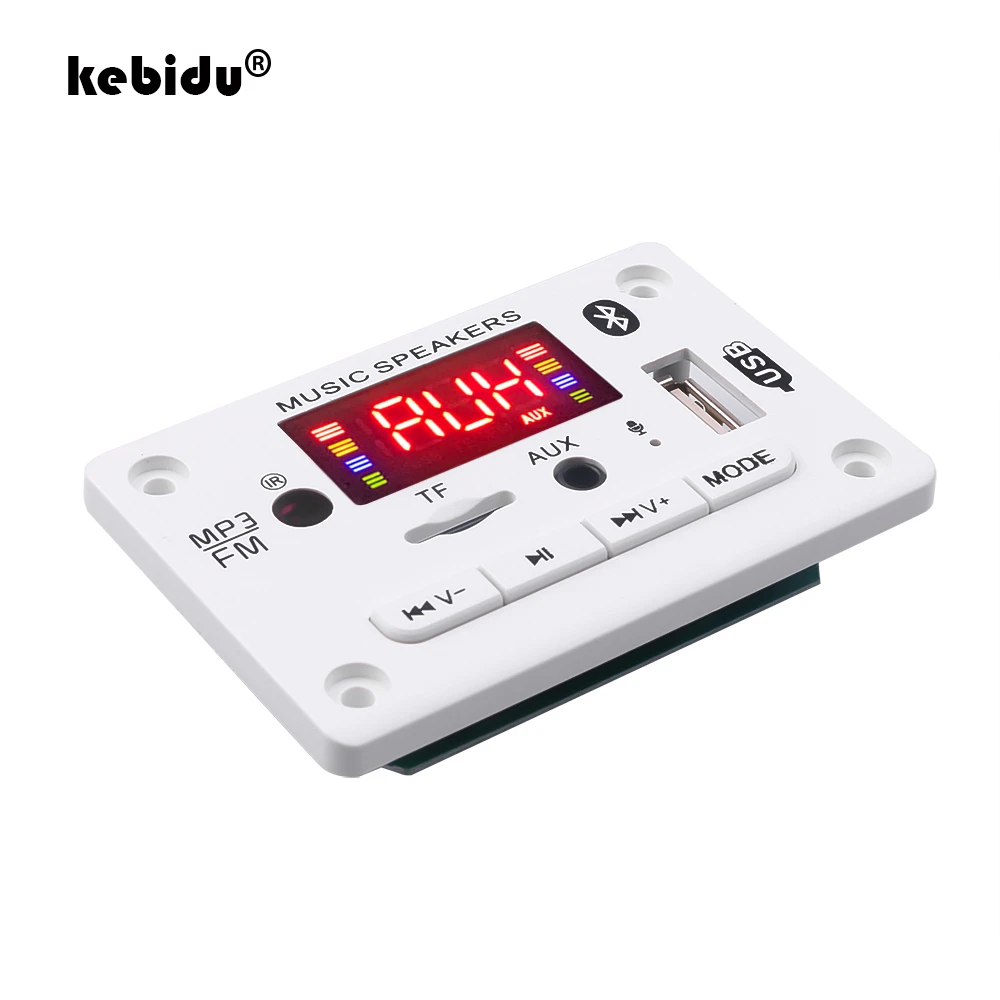 kebidu Hands-free MP3 Player Decoder Board 5V 12V Bluetooth 5.0 Car FM Radio Module Support FM TF USB AUX Recorders mp3player juice