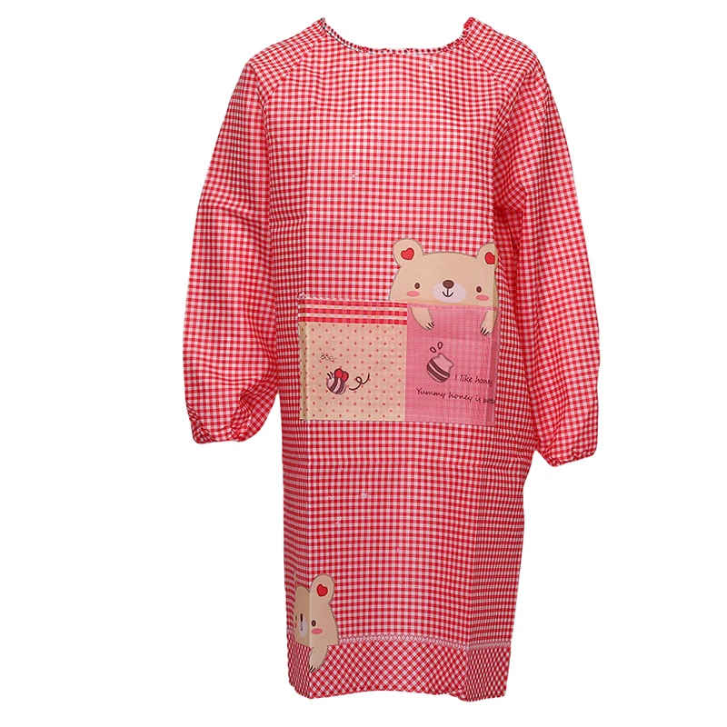 Women Kitchen Cooking Apron Long-sleeved Apron Oil-proof Waterproof Gown Adult Home Cleaning Overalls With Pockets