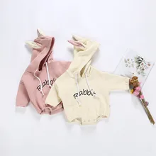 Эксклюзивная детская одежда Детский свитер с надписью «кролик» для маленьких девочек и мальчиков топы, пуловер, комбинезон veste fille 920